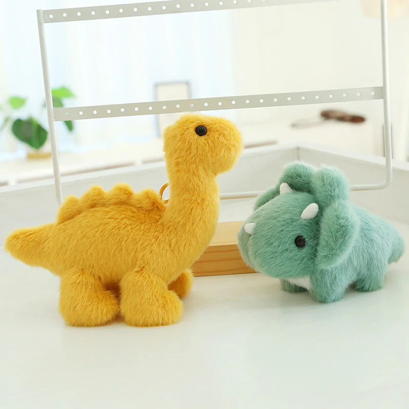 Lovely Animal Dinosaur Pterosaur Triceratops Small Pendant Key Ring Soft Stuffed Doll Plush Toy Girl Boy Birthday Christmas Gift