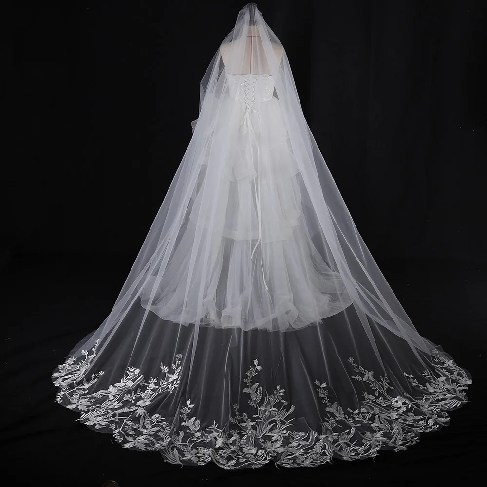 Bridal Mop Lace Long Veil Super Mori Korean Simple Double-layer Main Wedding Headdress