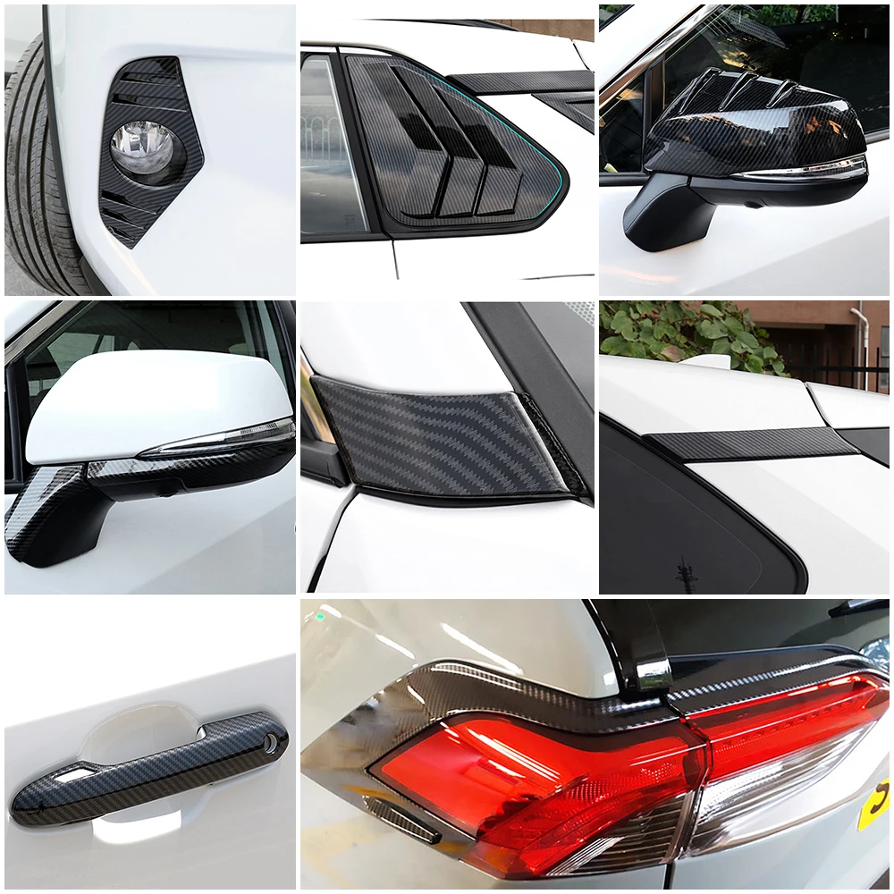 For Toyota Rav 4 Rav4 2019-2023 Car Styling Exterior Decoration Modify Carbon Fiber Color Change Protection Frame Trim Sticker