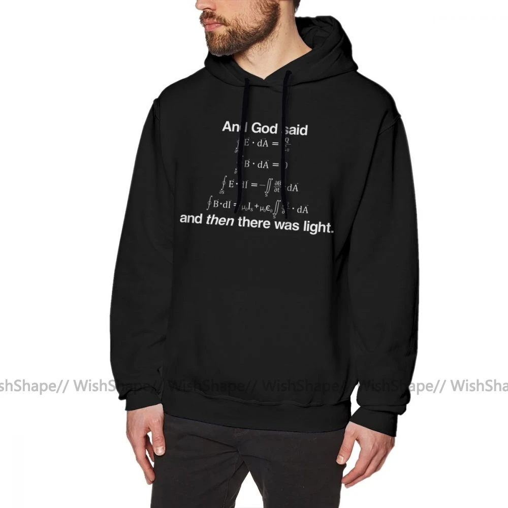 

Maxwell Hoodie And God Said Maxwell S Equations Hoodies Long Sleeve XL Pullover Hoodie Red Cotton Cool Loose Male Winter Hoodies