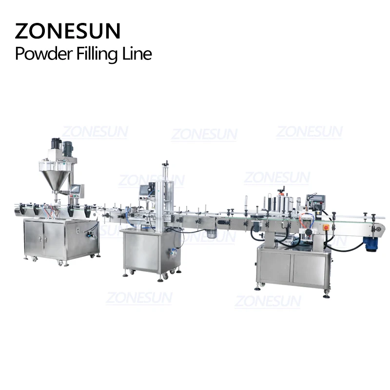ZONESUN Automatic Auger Ground Dry Amber Milk Powder Filling Capping Bottle Can Labeling Machine for Production Line