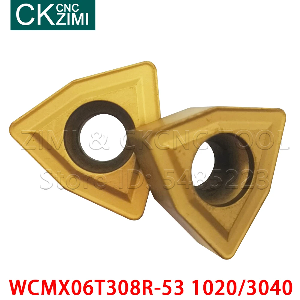 WCMX06T308R-53 1020 3040 WCMX06T308R BP010 CNC CarbideใบมีดWCMX 06T308เจาะเครื่องกลึงคาร์ไบด์แทรกUเจาะใบมีด