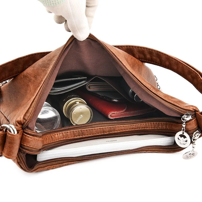 Vintage Frauen Umhängetasche Mode Pu Leder Umhängetasche Designer Geldbörse große Kapazität Handtasche Reisetasche Sack à main – Detail 26