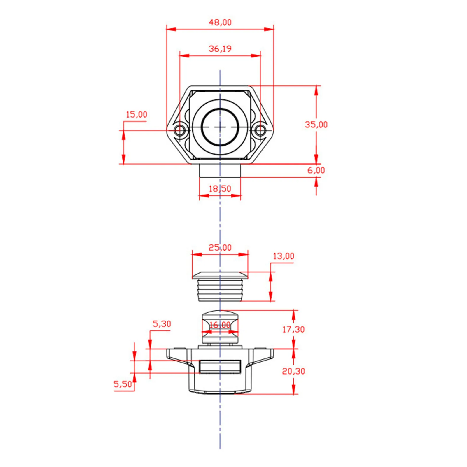 Camper Car Push Lock RV Caravan Boat Motor Home Cabinet Drawer Latch Button Locks Furniture Hardware Lock Car Travel Accessories