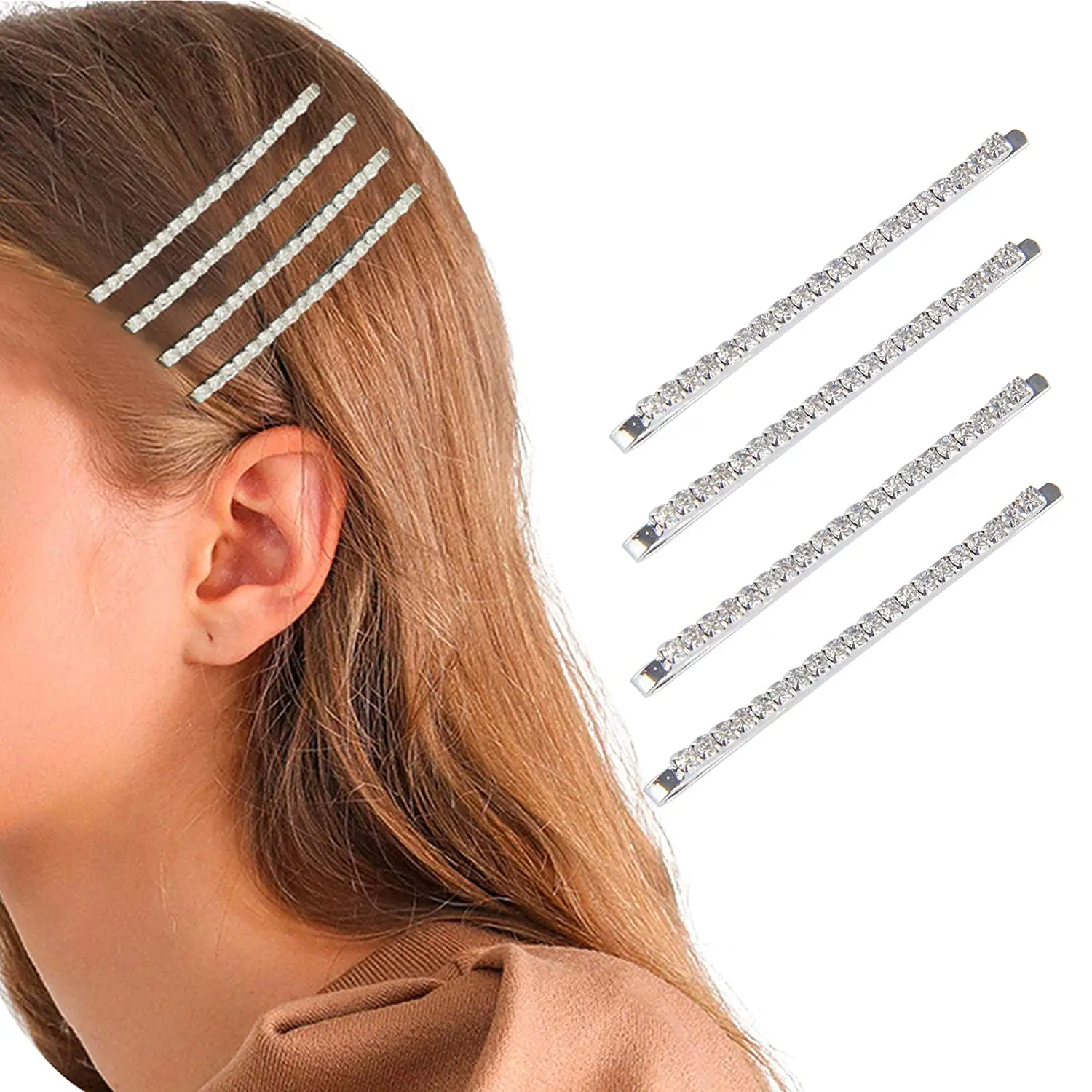 Neue Strass Bobby Pins Kristall Haars pangen Diamant Haarnadel funkelnde Haar Barettes Styling Zubehör für Frauen und Mädchen – Detail 5