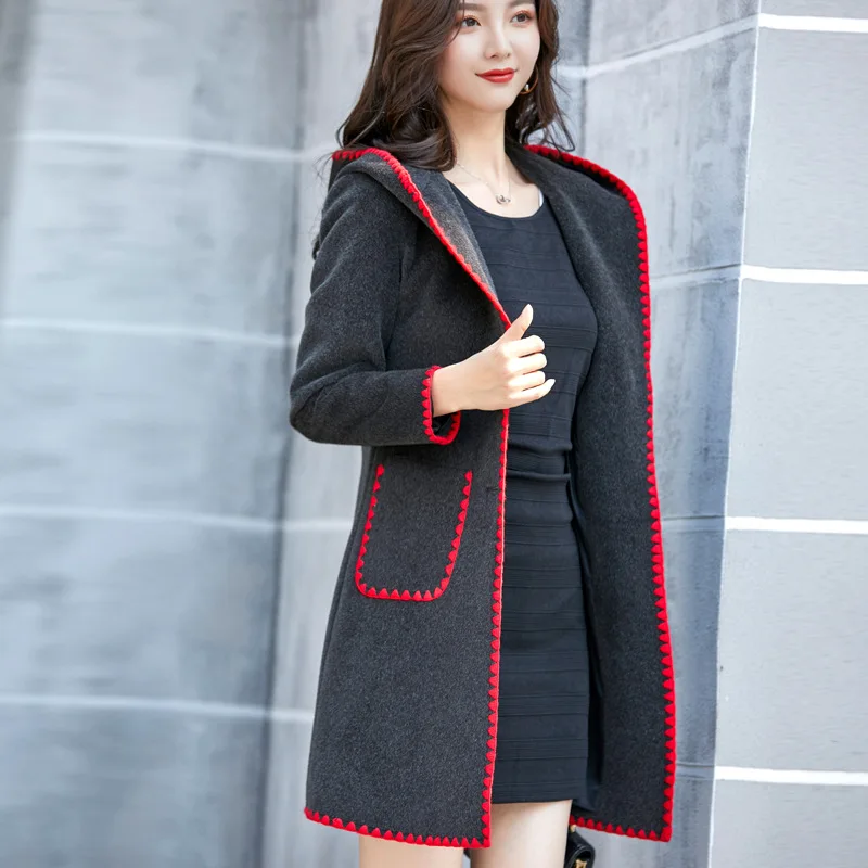 Women\'s Jacket Wool Coat Outerwear Ladies Overcoat Plus Size Autumn Winter Woolen Oversized Clothing New Fashion Free Shipping