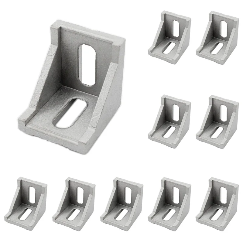 

10 Pack Aluminum Profile Corner Bracket, L Shape Right Angle Joint Bracket Fastener, L Brackets Connector for 40 Series Profile