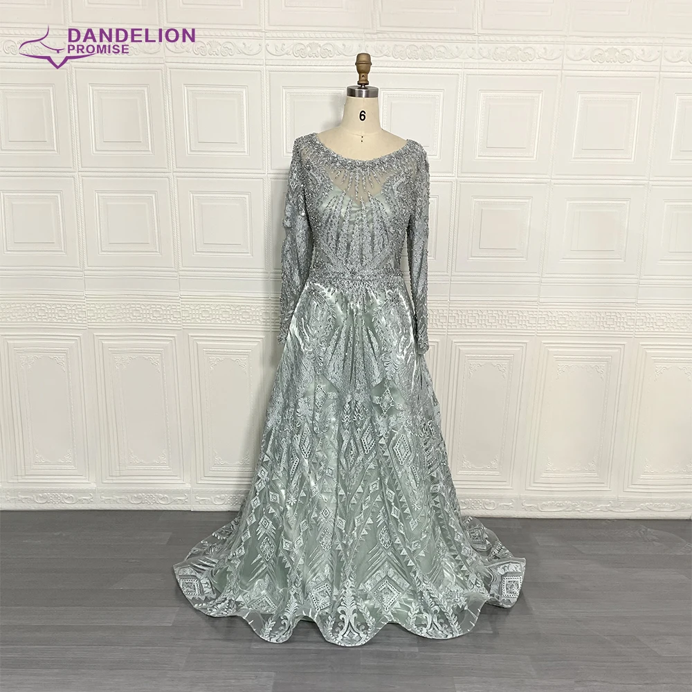 Luxury Handmade  Beading Long Sleeve Celebrity Dresses 2020 Dubai Arabic Muslim Elegant Lace Formal Evening Party Gown