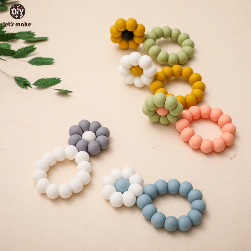 

Let's Make 1Pc Baby Food Grade Silicone Teething Bracelet Flower Bracelet Jewelry Teether Ring Baby Nursing Accessories