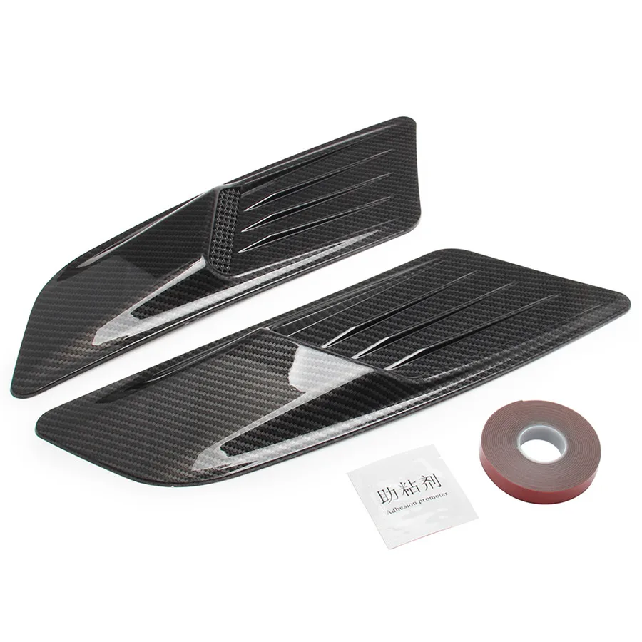 

Carbon Fiber Look Car Decorative Air Flow Intake Hood Vent Bonnet Cover Trim