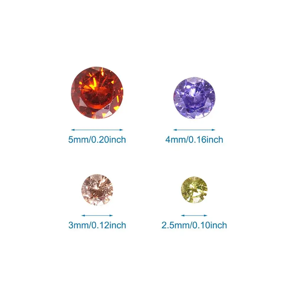 80pcs/box Cubic Zirconia Cabochons Grade A Faceted Mixed Color For DIY Jewelry Making Findings Accessories