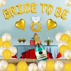 Bachelor Party Decoration Set Bride To Be Gold Letter Foil Balloons Champagne Diamond Ring Ballon Wedding Bridal Shower Supplies