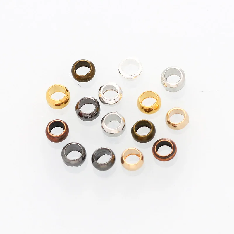 Bronze/Black Loose Spacer Beads 2/2.5/3mm Round Metal Plug End Beads For Jewelry Making Diy Necklace Bracelet Accessories