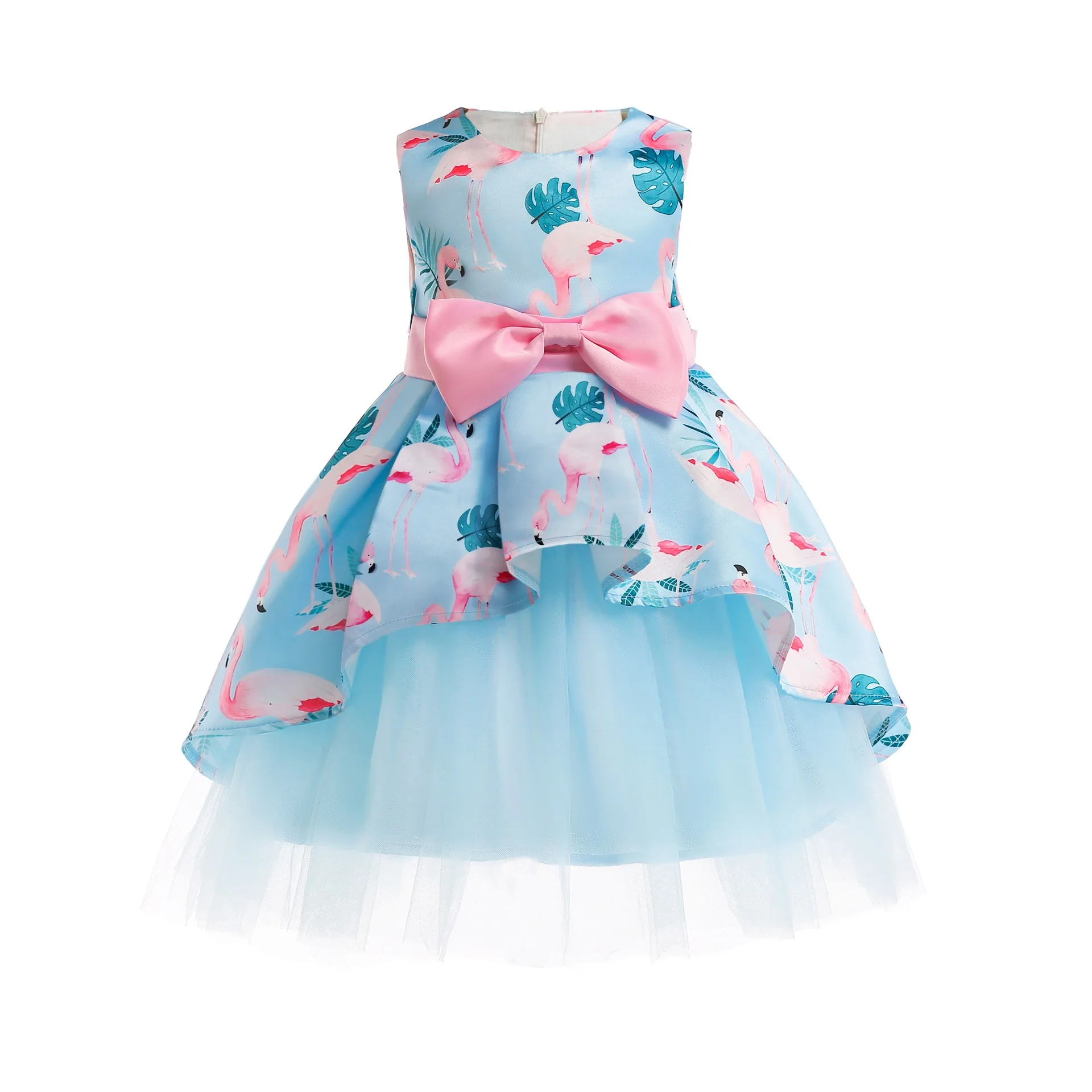 

Baby Kids Flower Pretty Birthday Dresses Children Clothing Toddler Wedding Princess Dress Eveving Party Costume Clothes With Bow