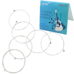 IRIN A104 Silber Überzogene Edelstahl Musik Instrument Saiten Set Ersatz für Akustische Gitarre 0,010-0,047 Zoll Größe