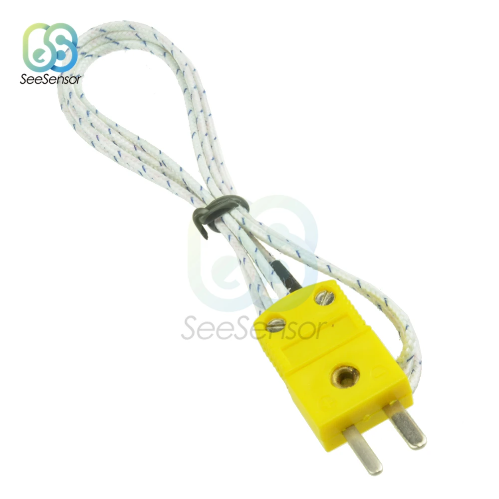 1M K Type Thermometer Line Thermocouple Temperature Sensor Test Line 100cm