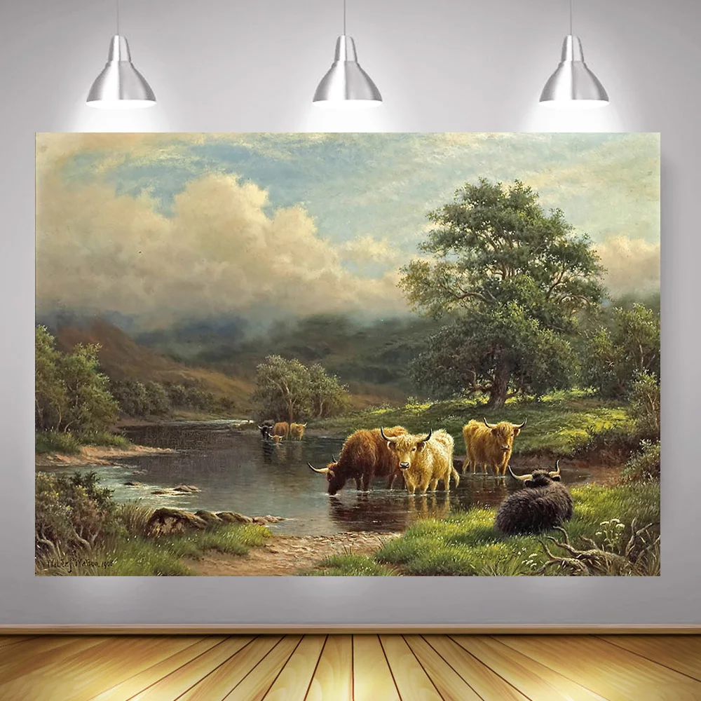 Mocsicka Rural Natural Scenery Photography Background Oil Painting Vintage Adult Portrait Photo Backdrops Studio Photocall Props