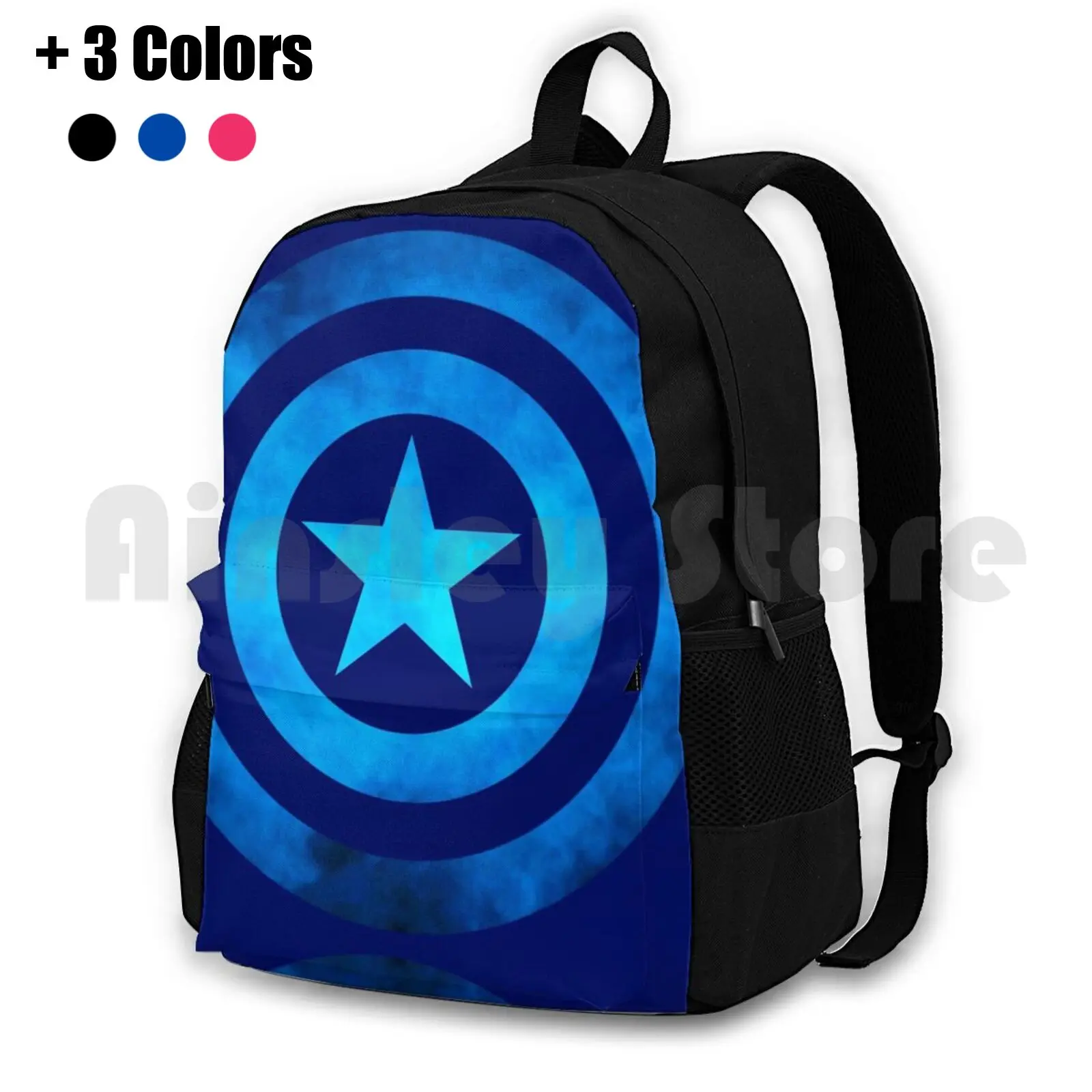 Mochila de senderismo al aire libre con logotipo de estrella azul, equitación, Escalada, Deportes, Patriot, Capitán América, superhéroe