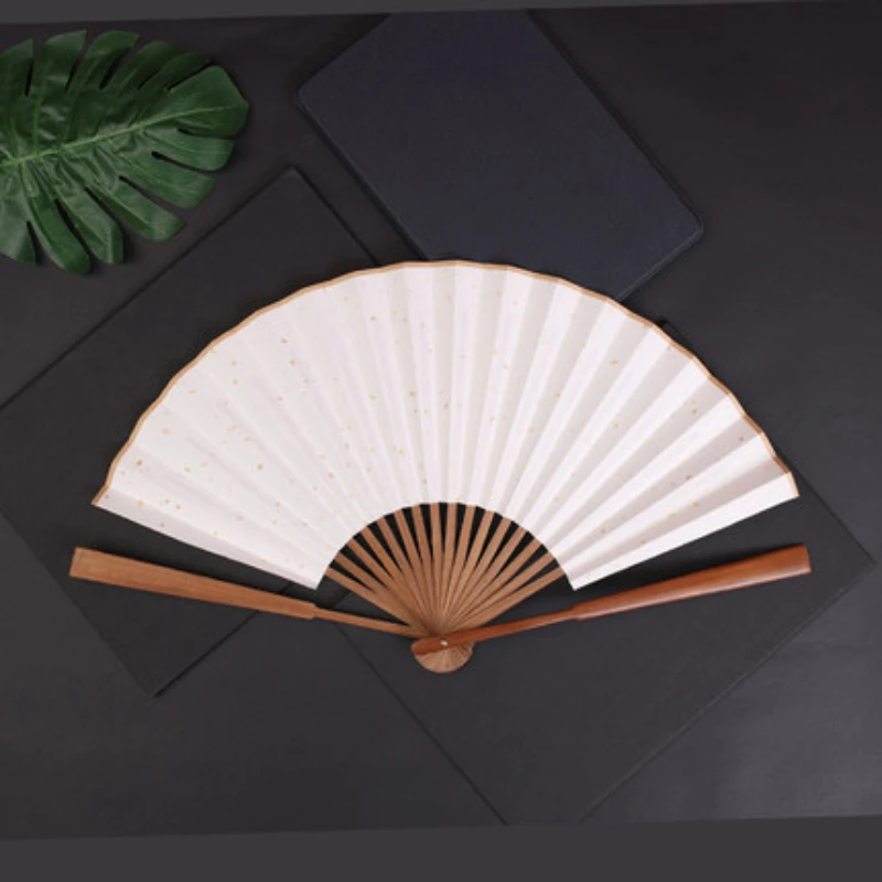 Folding Paper Fan Rice Paper Ventilador DIY Hand Fan Abanicos Para Boda Portable Bamboo Ventilatore Chinese Style Gift Summer