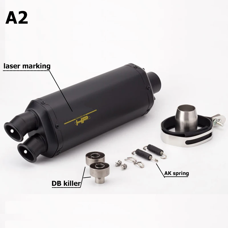 Universal 51mm Motorcycle Exhaust Muffler Escape Moto with DB Killer for SV650 Z900 F850GS R1200GS R25