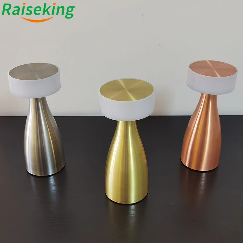 Battery Operated Led Metal Cordless Table Lamp Rechargeable For Restaurant Ktv Bar Dinning Table With Dimmer Brightness