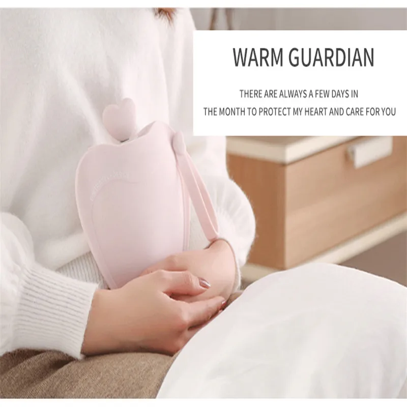 Heart Silicone Hot Water Bottle Rubber Warm Hand Bag Cute Girls Belly Feet Hand Warmer Explosion-proof Portable Hot Water Bags