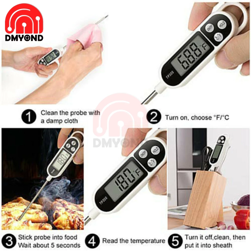 Food Thermometer TP300 Digital Kitchen Thermometer For Meat Water Milk Cooking Food Probe BBQ Electronic Oven Kitchen Tools 40%