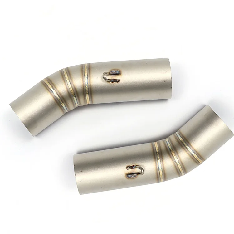 the set 2 pcs Slip on Motorcycle Exhaust Pipe Middle Pipe Link Tube For DUCATI 848 1098 1198 Without muffler