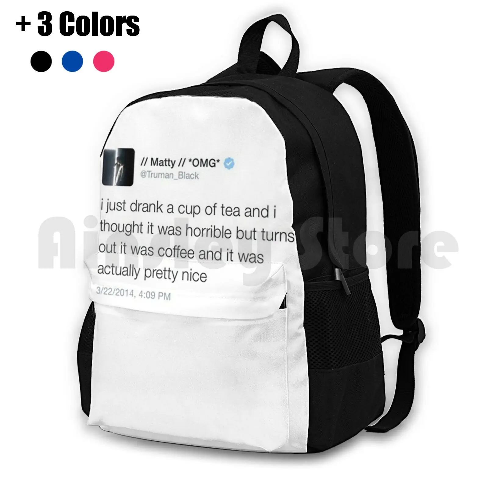 Matty Healy Coffee Tweet Mug Outdoor Hiking Backpack Waterproof Camping Travel Matty Healy Coffee Tweet Fashion New York