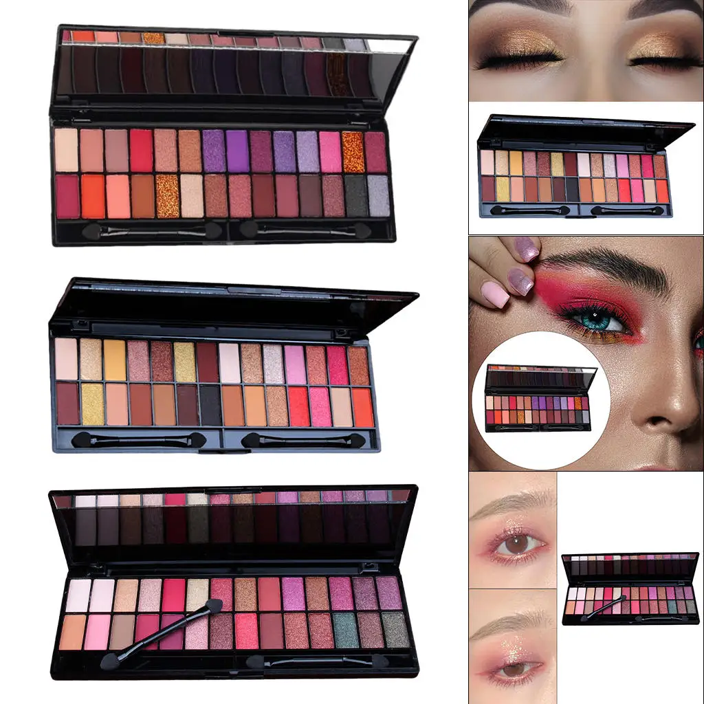 Paleta de sombra de ojos, 28 colores, altamente pigmentados, ropa larga, cosmético para ojos, resistente al agua, tablero de maquillaje a prueba de sudor, Kit de regalo de cosméticos