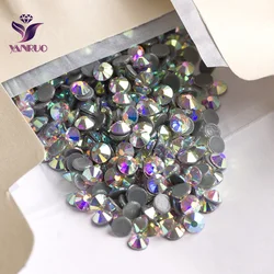 YANRUO 2058HF Clear AB Rhinestone Hot Fix Strass Hotfix Stones And Crystals Rhinestone for Clothing  Flatback Iron On Transfer