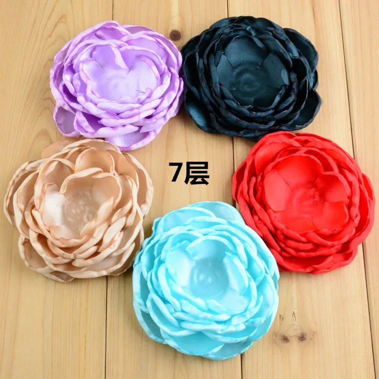 Hot Sale 40pcs/lot 10CM Chiffon Flower Fabric Rose Hair Flowers For Headband Fabric Flowers For Craft Hair Accessories LSFB060