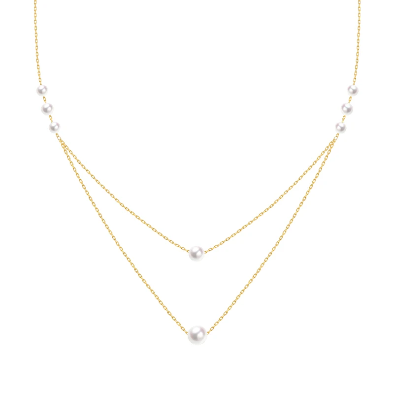 

ZHIXI Pure 18K Gold Necklace Jewelry For Women Round Natural AKOYA Seawater Pearl Real AU750 Chain Luxury Gift 2020 X518
