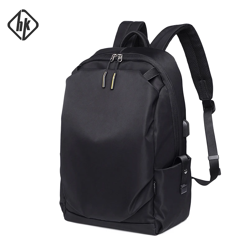 Hk Men Backpack 15.6inch Laptop Black Backpack For Men Waterproof Travel Backpack School Teenage backbag Business Mochila