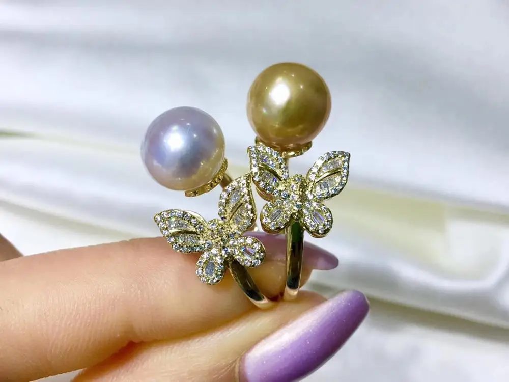 

Butterfly 925 Sterling Silver Ring Finger Ring Settings Adjustable Ring Findings Jewelry Parts Fittings Accessories for Pearls