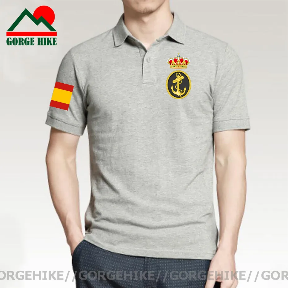 Kingdom of Spain Marines Espana ESP Spanish Spaniard country Short sleeve casual mens Polo Shirts fashion Sportswear Polo Shirt