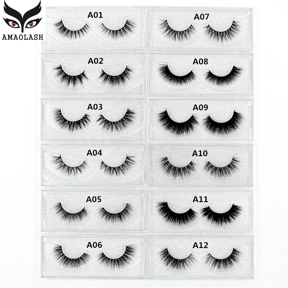 AMAOLASH Eyelashes 3D Mink Lashes Long Lasting Volume Dramatic Eyelashes Makeup Eyelash Extension Natural False Eyelashes