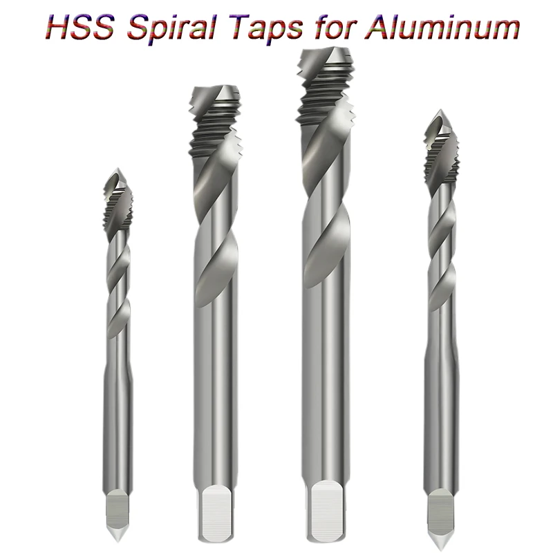 Metryczne gwintowniki z rowkiem spiralnym HSS do obróbki aluminium i niedzielonych metali Otwory ślepy M2 M3 M4 M5 M6 M8 M10 M12 Śruba