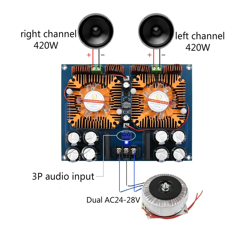 Sotamia TDA8954THデジタルパワーアンプオーディオボード420ワット * 2ステレオ2.0段階の音amplificadorスピーカーアンプホームシアター