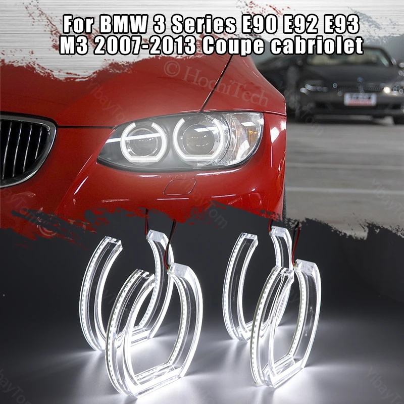 

For BMW 3 Series E90 E92 E93 M3 2007-2013 Coupe cabriolet Car styling High Quality DTM Style White Crystal LED angel eyes