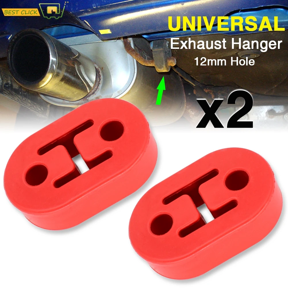 2pcs Universal Car Heavy Duty Rubber Exhaust Muffler Tail Pipe Mounting Holder Brackets Hanger Insulator Replacement