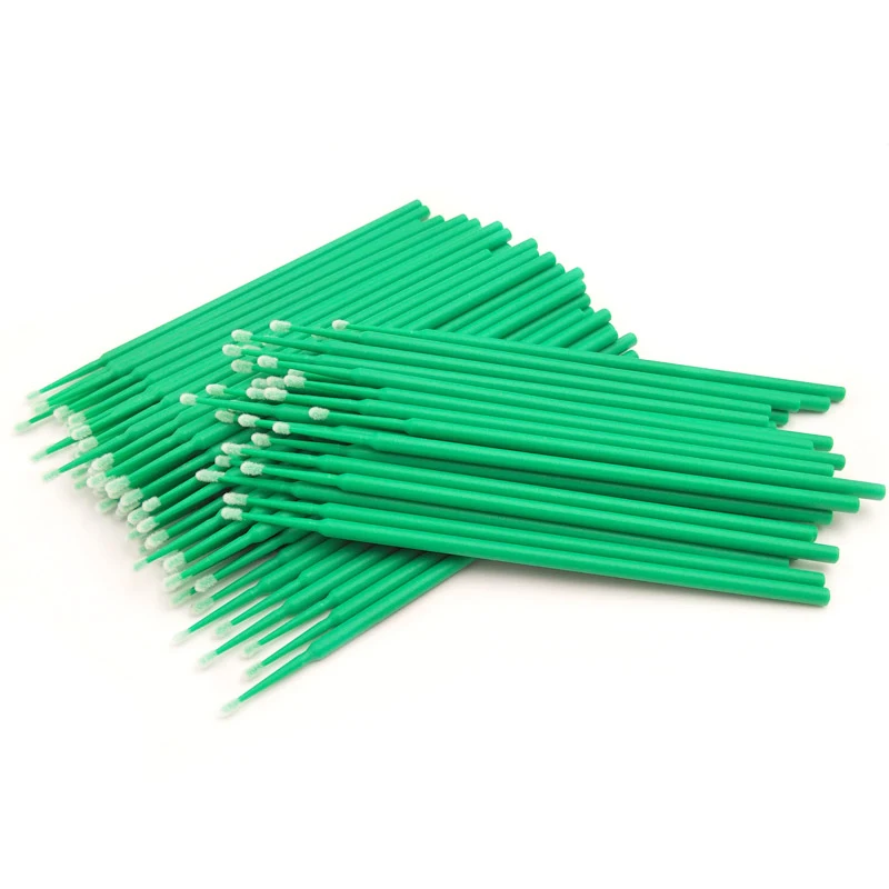 MEISHENJIE 100 Pcs Micro Brushes Cotton Swab Eyelashes Extension Tool Disposable Cleaning Brushes Applicator Sticks Makeup Tools