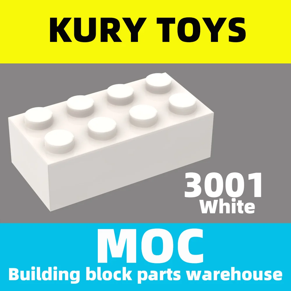 Kury Toys DIY MOC For 3001 10pcs Building block parts For Brick 2 x 4 For Brick