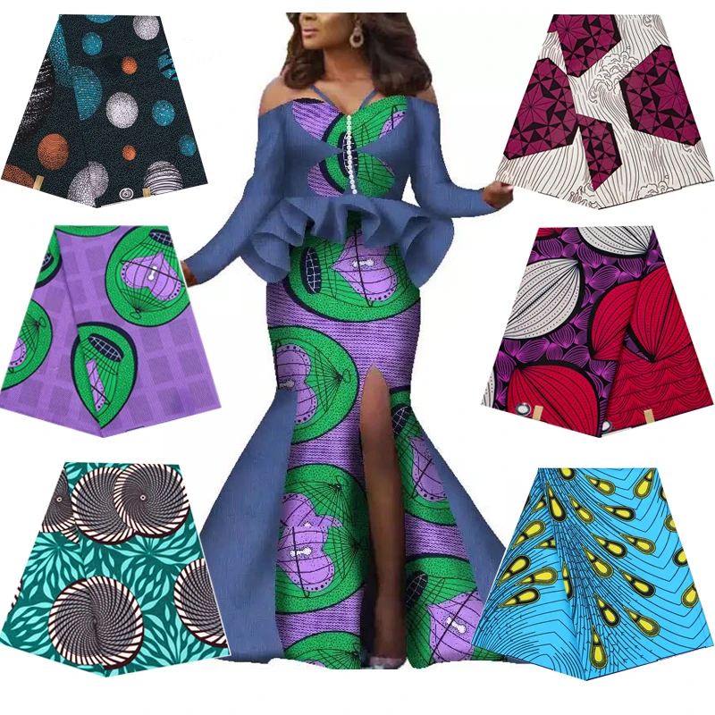 

Africain Ankara Prints Patchwork Fabric Real Wax For Craft DIY Sewing Dress Garment Accessory Tissu Polyester High Quality 1Yard