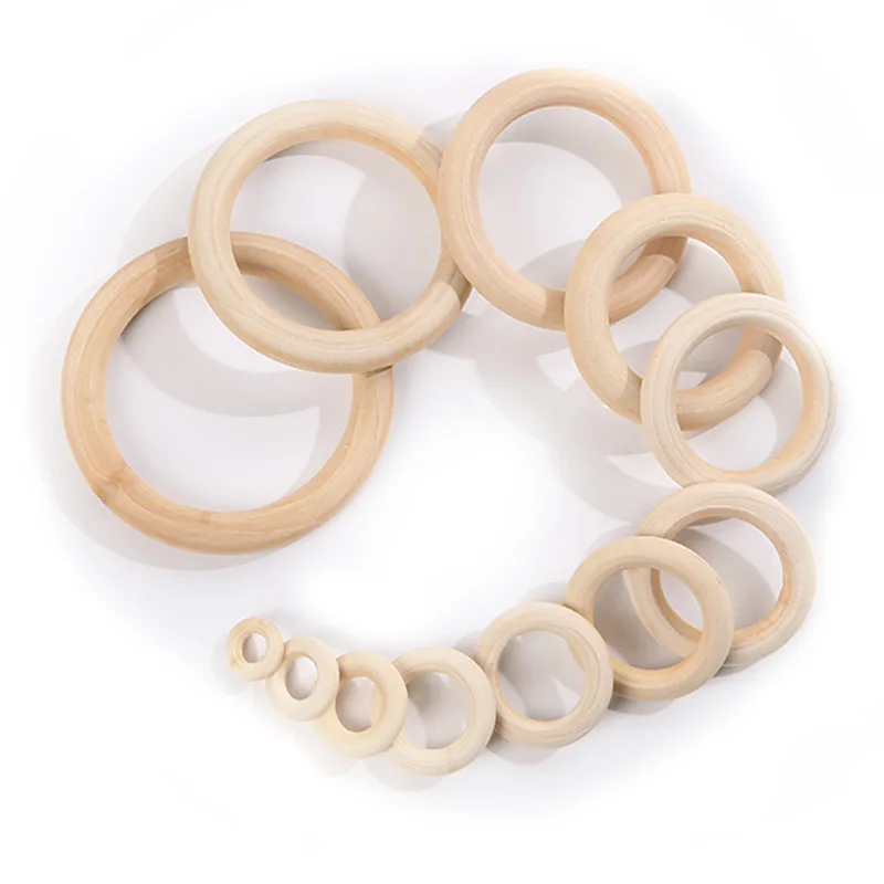 

10 Pcs/Set Natural Wooden Ring for Curtain Wood DIY Crafts Nursery Decoration Handmade Wooden Decorative Pendant Accessories