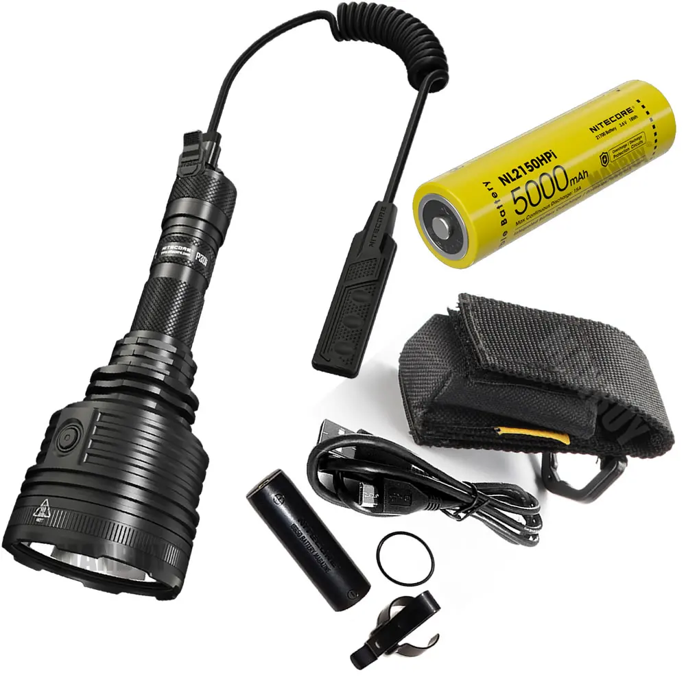 2024 NITECORE P30i 2000 LMs Flashlight Aluminum Alloy Waterproof Search Torch+ Rsw2i Remote + 5000mAh 21700 Rechargeable Battery