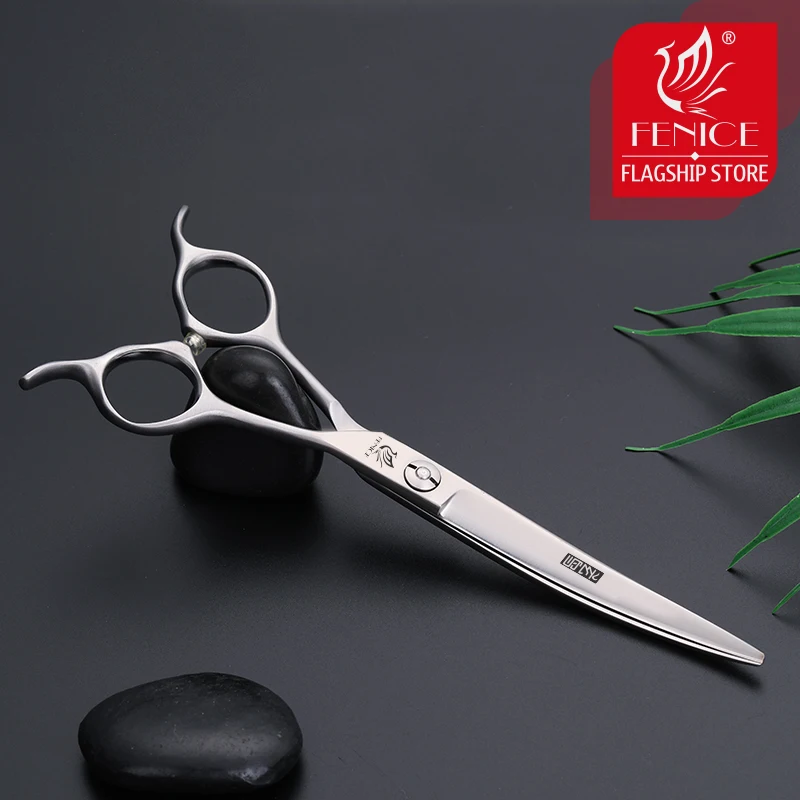 Fenice professional 6.5 inch pet curved scissors kits for dog grooming cutting shears makas tijeras