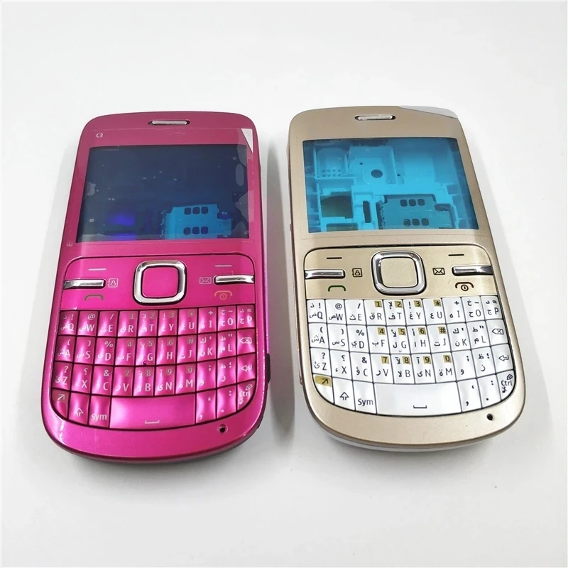 Full Housing For Nokia C3 C3-00 Back Case Battery Cover Front+Middle Frame Keypad C3-00 Replacement Part