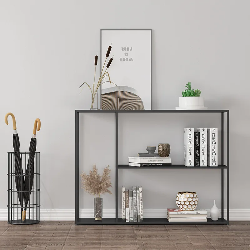 

Simple porch table home furniture living room decoration storage rack Nordic fashion floor iron book shelf display stand