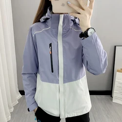 Waterproof Windbreaker Thermal Fleece Three-in-one Sports Fashion  Jackets Women Men Hooded Coats Fishing Climbing Skiing Hike